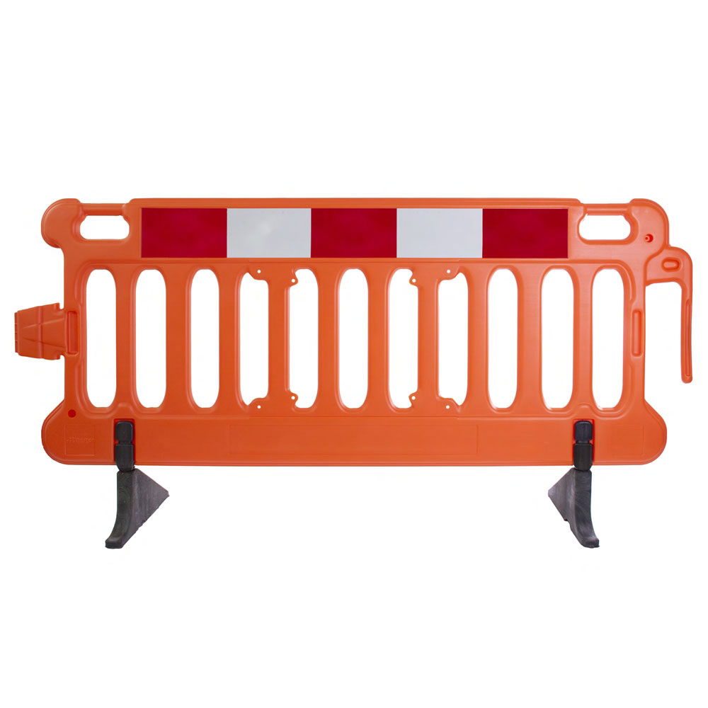 Highway Orange Barrier with Black Anti-Trip Feet - 2m