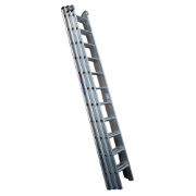 Heavy Duty D Rung Triple Section Extension Aluminium Ladder - 7.41m - 11 Rung