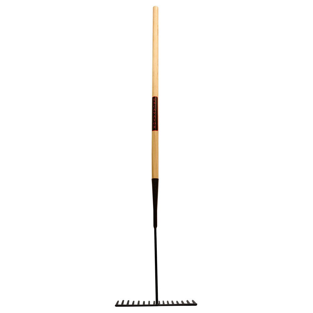 Excavator Asphalt Rake - Wooden Handle