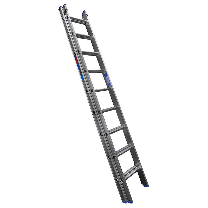 Heavy Duty D Rung Dual Section Extension Aluminium Ladder - 3.17m - 7 Rung