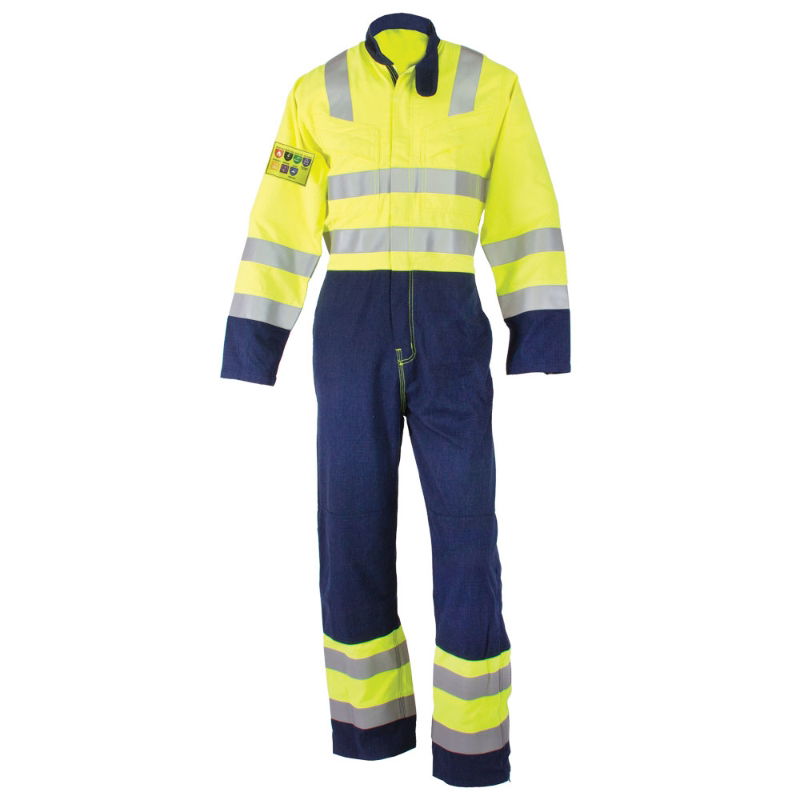 Scape Utilities Yellow/Navy QFlame 4KA (Class 1 Arc) Hi-Vis Coverall - Tall Leg c/w Gas Badge on Rear