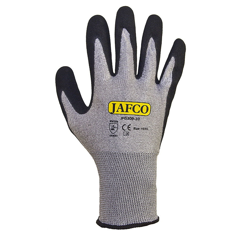 Jafco Nitrile Foam Palm Safety Gloves - Cut Level C