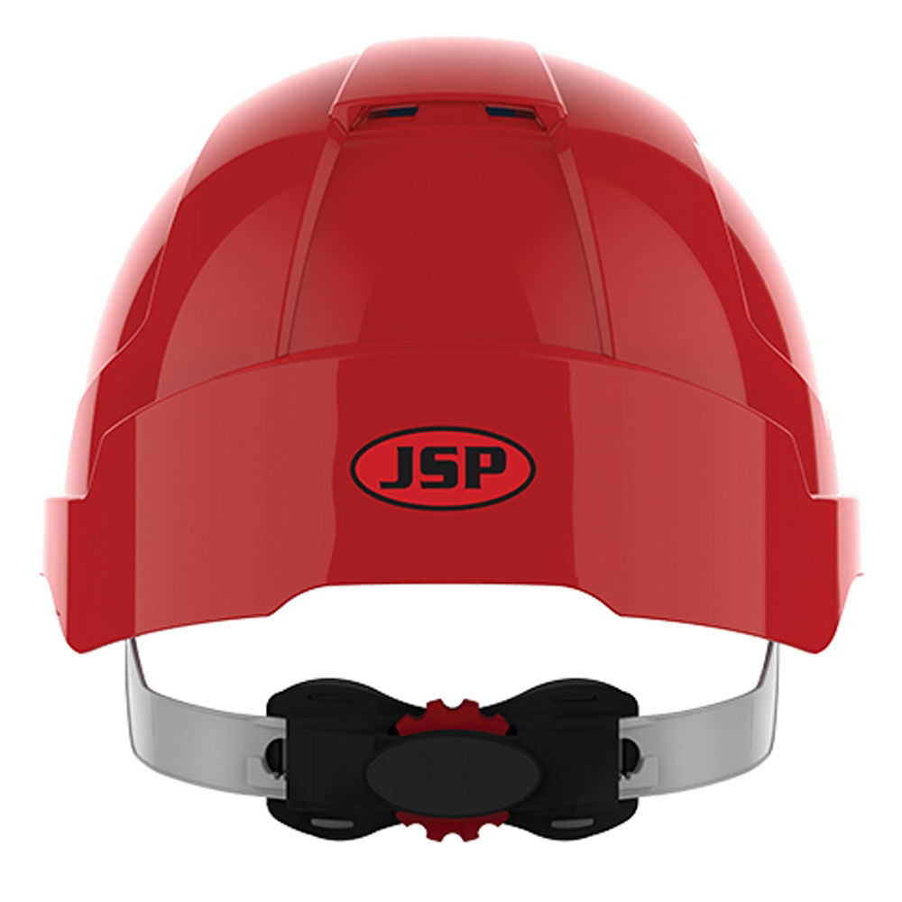 JSP EVOLite Vented Wheel Ratchet Safety Helmet - Red