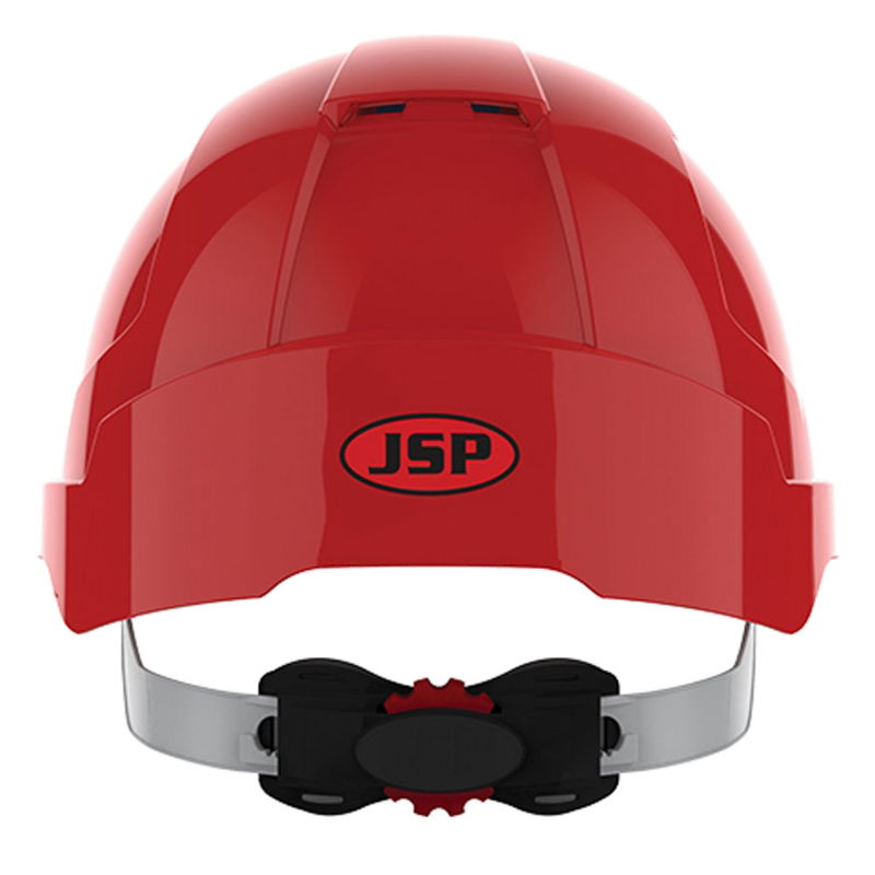 JSP EVOLite Vented Wheel Ratchet Safety Helmet - Red