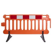 Highway Orange Barrier with Black Standard Feet - 2m