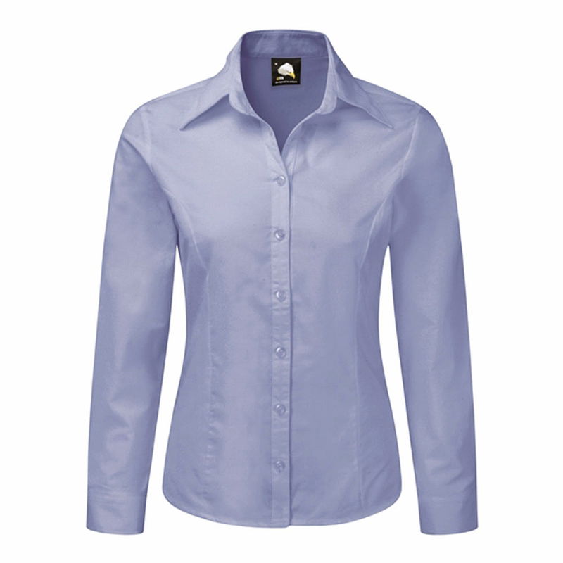 Orn Oxford Women's Long Sleeve Blouse - Sky Blue
